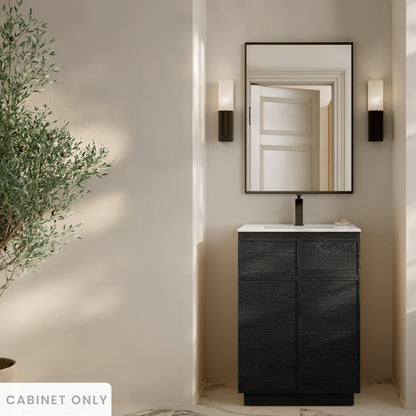 St. Tropez 24" Freestanding Bathroom Vanity Cabinet without Top in Black Oak