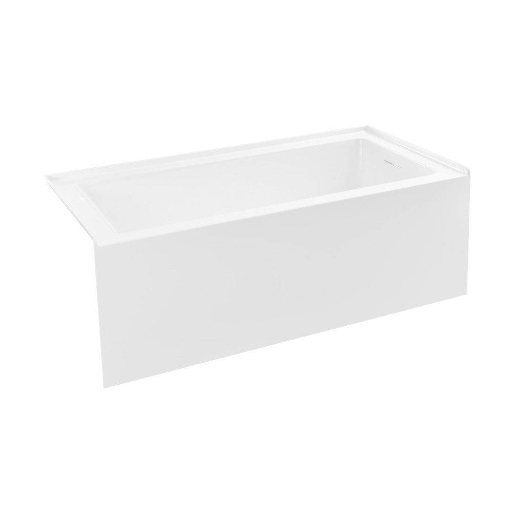 Voltaire 60 x 30 Skirted Right Drain Soaking Apron Bathtub in Glossy White with Integrated Overflow, Drain Included