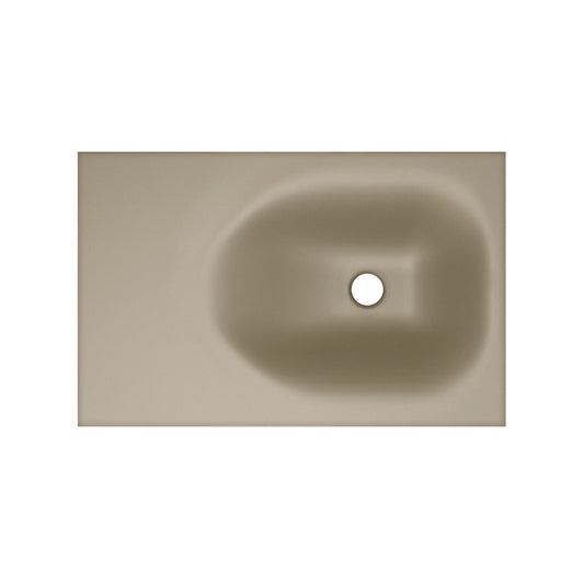 Lisse 24" Rectangle Concrete Wall-Mount Bathroom Sink in Taupe with Matte Black Frame