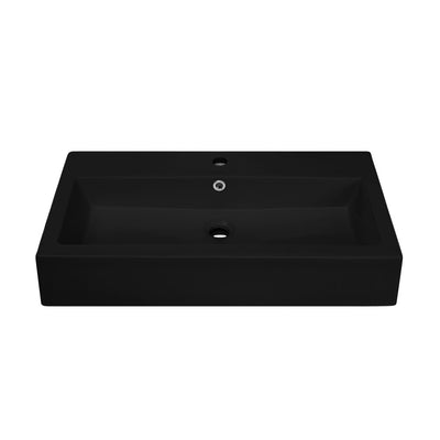 Voltaire 32" Rectangle Wall-Mounted Sink in Matte Black
