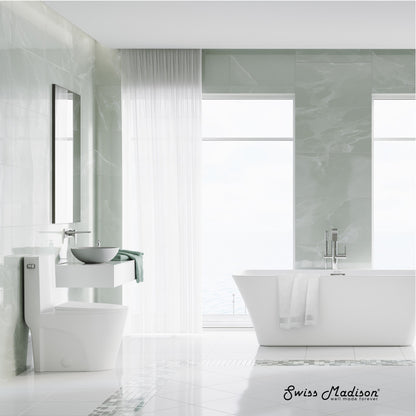 St. Tropez One-Piece 10" Rough-in 1.28 GPF Left-Hand Vortex Flush Elongated Toilet in Matte White