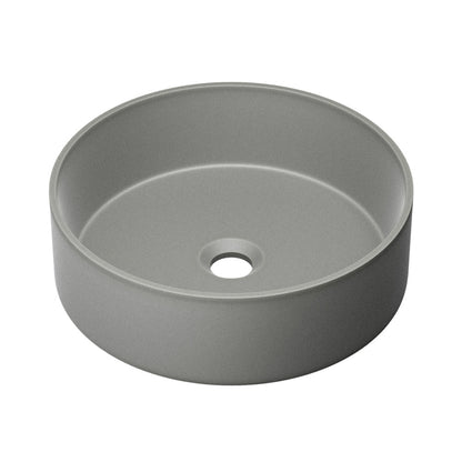Lisse 14.5" Round Concrete Vessel Bathroom Sink in Dark Gray