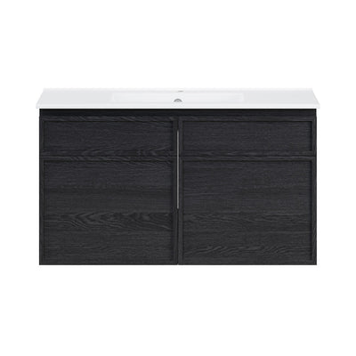 St. Tropez 36" Wall-Mounted Bathroom Vanity in Black Oak with Sink Top