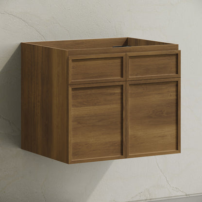 St. Tropez 24" Wall-Mounted Bathroom Vanity Cabinet without Top in Brown Oak