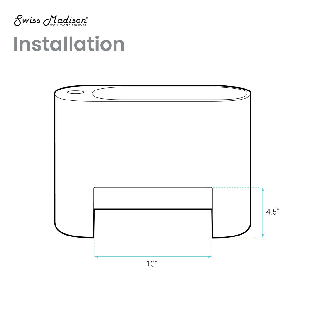 Terre 18" Right Side Faucet Wall-Mount Bathroom Sink in White