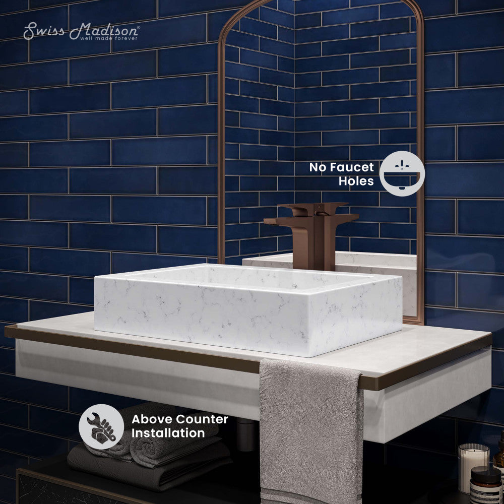 Voltaire 22" Ceramic Vessel Bathroom Sink in Static White