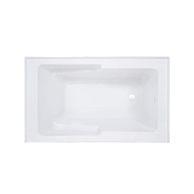 Voltaire 54 x 30 Skirted Right Drain Soaking Apron Bathtub in Glossy White with Integrated Overflow and Armrest, Drain Included