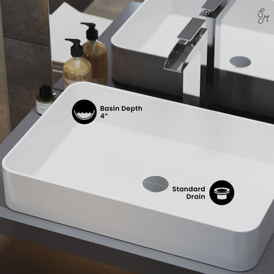 Concorde 24 Rectangle Ceramic Vessel Sink