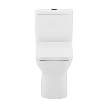 Carre One Piece Square Toilet Dual Flush, Black Hardware