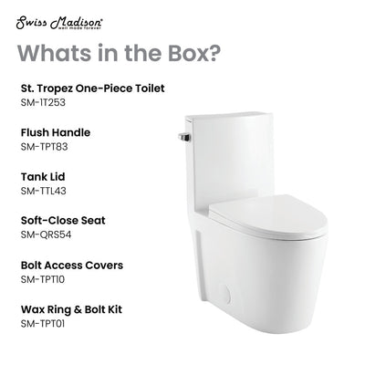 St. Tropez One-Piece Elongated Toilet Side Flush 1.28 gpf (6 - Pack)