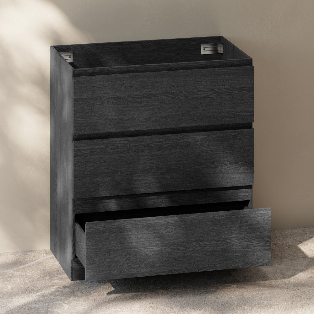 Liberte 30" Freestanding Bathroom Vanity Cabinet without Top in Black Oak