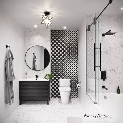 Cascade One-Piece 12" Rough-in 1.1/1.6 GPF Single Vortex Dual Flush Compact Toilet in Glossy White