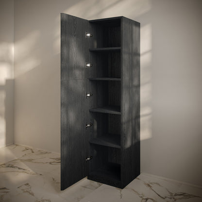 St. Tropez 15 x 15 x 60 Freestanding Linen Cabinet in Black Oak