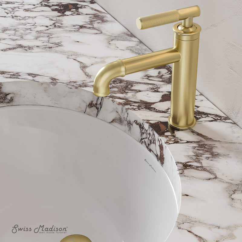 Avallon Single Hole, Single-Handle Sleek, Bathroom Faucet in Brushed Gold