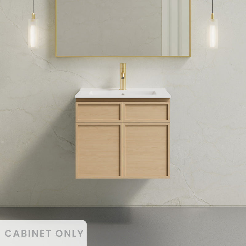 St. Tropez 24" Wall-Mounted Bathroom Vanity Cabinet without Top in Natural Oak