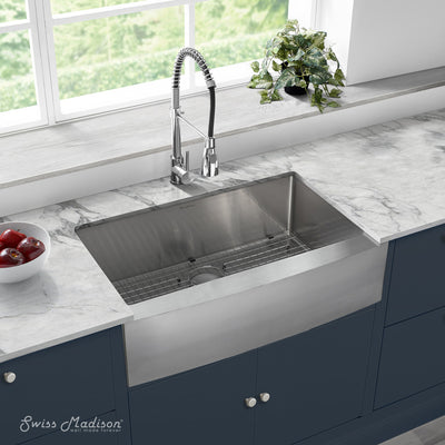 Rivage 33 x 21 Stainless Steel, Single Basin, Farmhouse Kitchen Sink with Apron