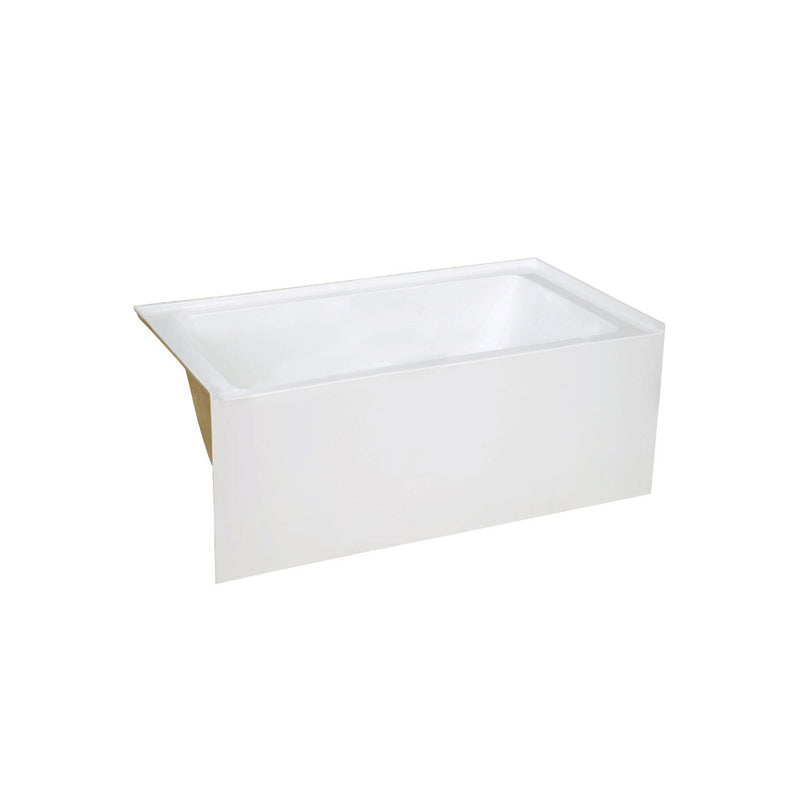 Voltaire 48 x 32 Skirted Left Drain Soaking Apron Bathtub in Glossy White with Integrated Overflow, Drain Included