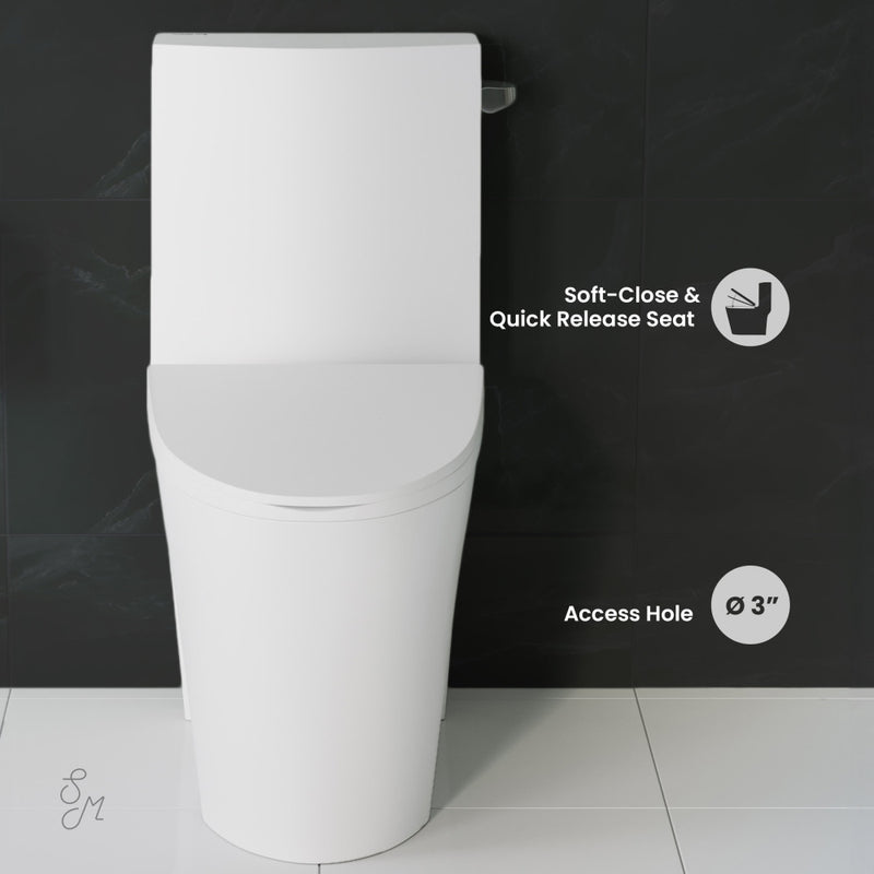 St. Tropez One-Piece 10" Rough-in 1.28 GPF Right-Hand Vortex Flush Elongated Toilet in Matte White