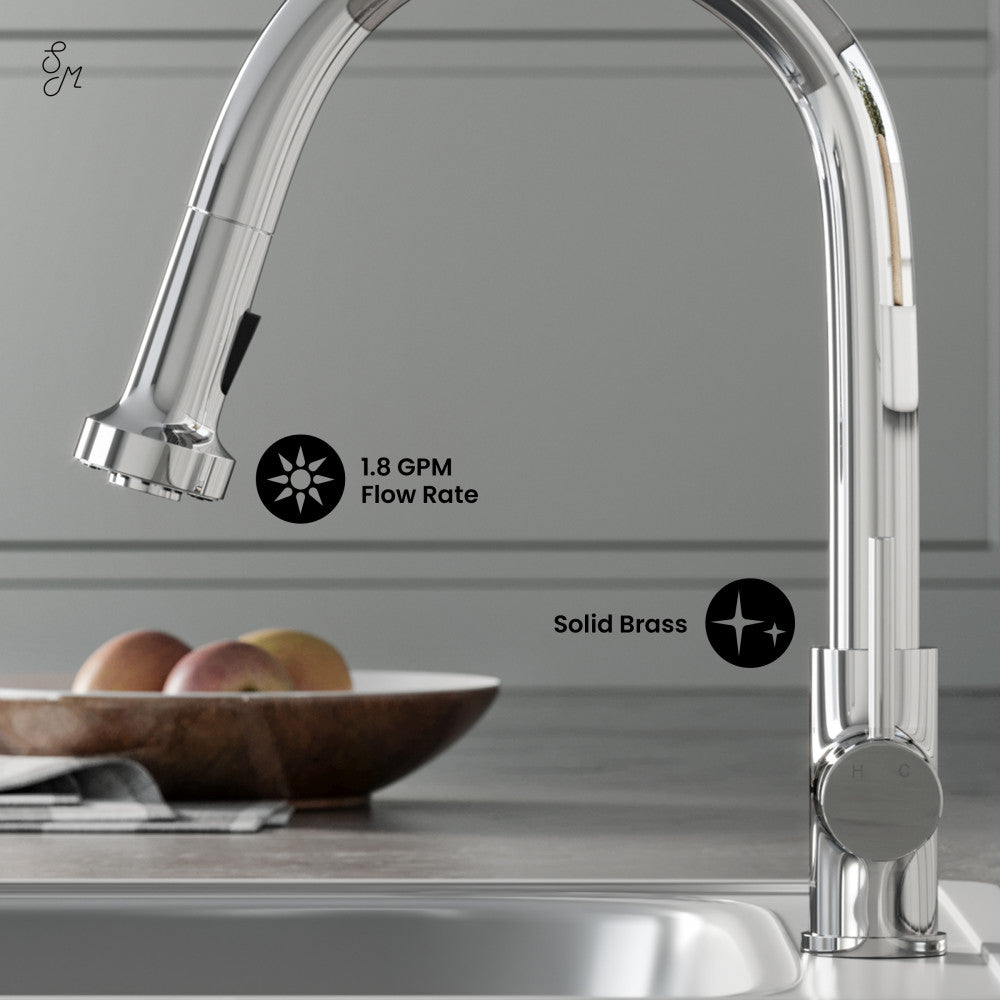 Nouvet Single Handle, Pull-Down Kitchen Faucet in Chrome