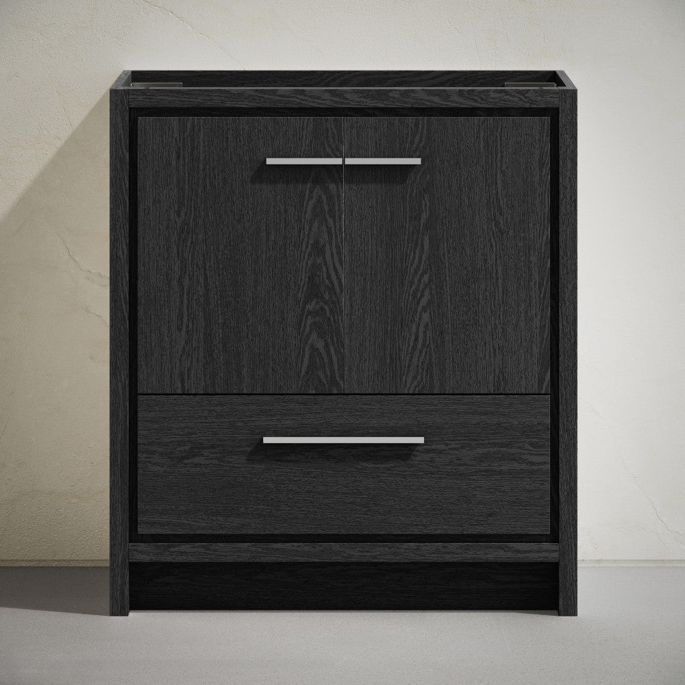 Virage 30" Freestanding Bathroom Vanity in Black Oak without Sink Top