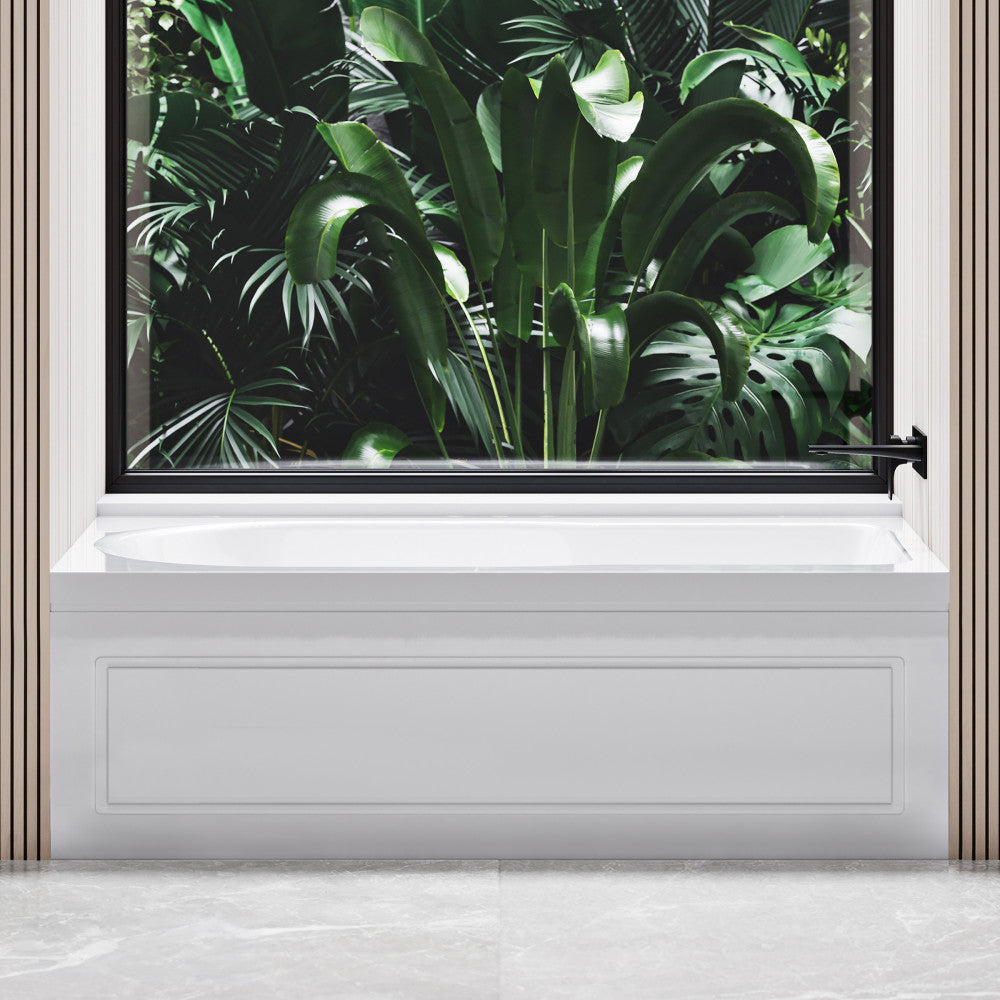 Concorde 60" x 30" Right-Hand Drain Alcove Bathtub with Apron and Armrest