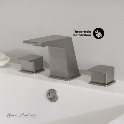 Carre 8 in. Widespread, 2-Handle, Bathroom Faucet in Brushed Nickel