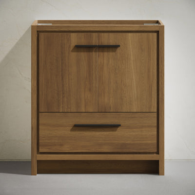 Virage 30" Freestanding Bathroom Vanity in Brown Oak without Sink Top