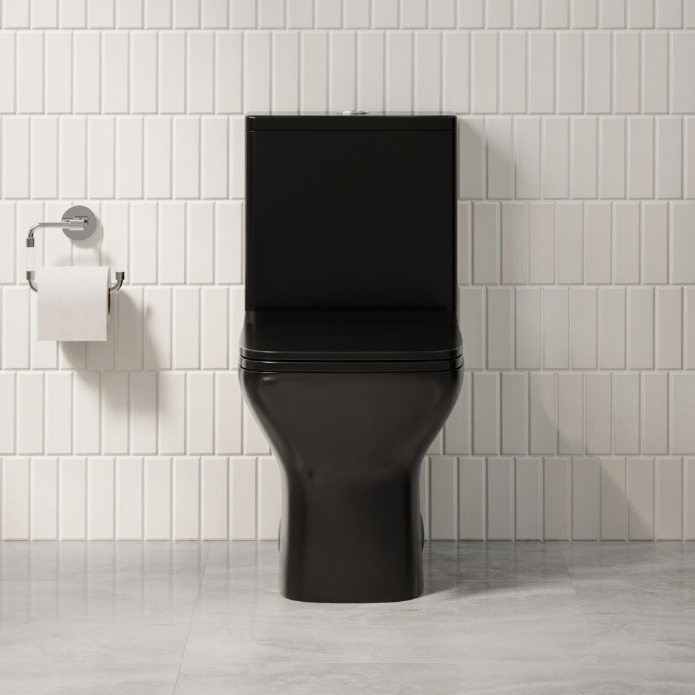 Carre One-Piece 12" Rough-in 1.1/1.6 GPF Dual Top Flush Square Toilet in Glossy Black