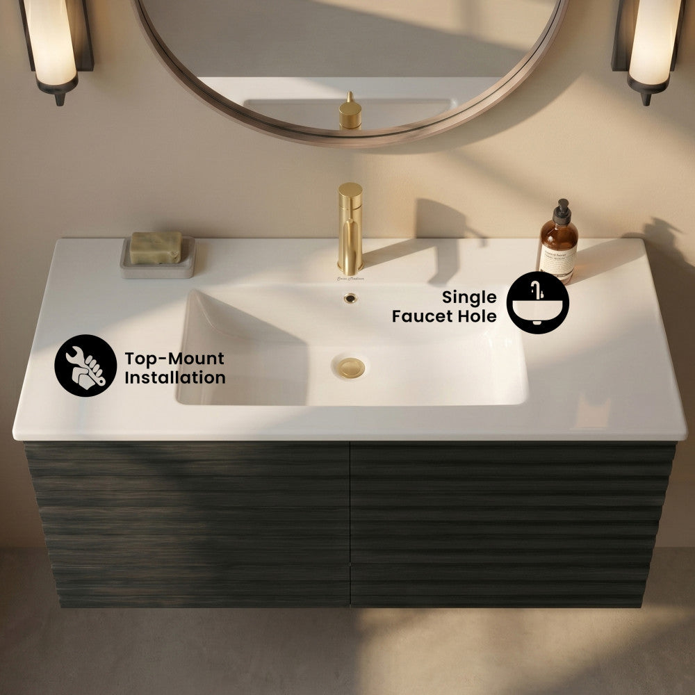48" Vanity Sink Top in Glossy White