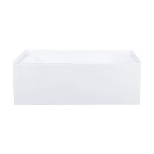 Voltaire 60 x 30 Skirted Left Drain Soaking Apron Bathtub in Glossy White with Integrated Overflow and Armrest, Drain Included