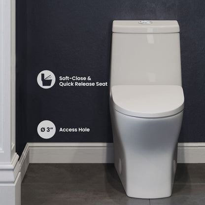 Sublime II One-Piece 12" Rough-in 1.1/1.6 GPF Dual Top Flush Round Compact Toilet in Glossy White (6 - Pack)