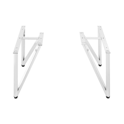 Chrome vanity legs set, rectangular frame with mounting brackets, adjustable feet.