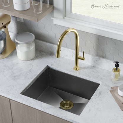 Tourner 21 x 18 Stainless Steel, Single Basin, Undermount Kitchen Sink,Black