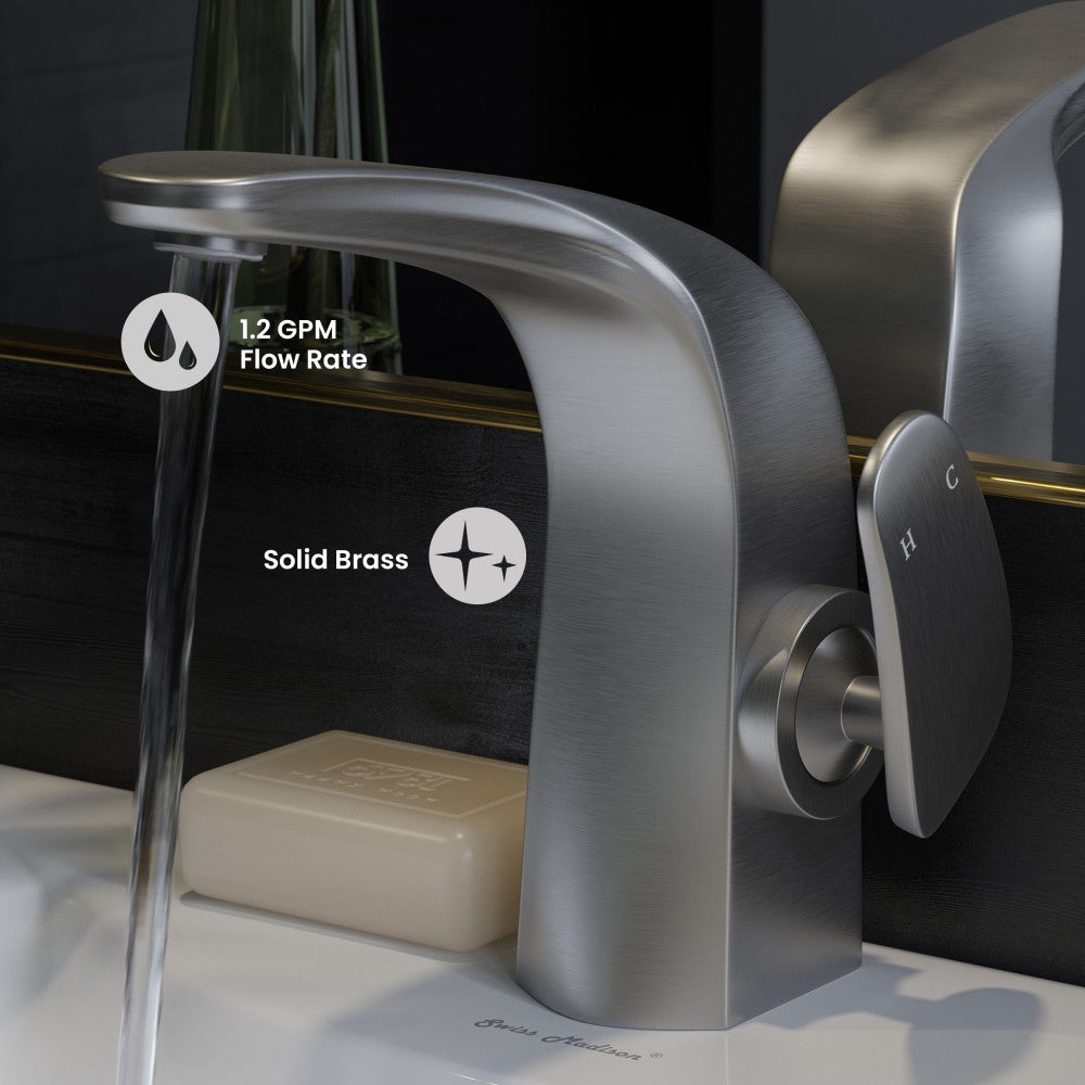 Chateau Single Hole, Single-Handle, Bathroom Faucet in Brushed Nickel