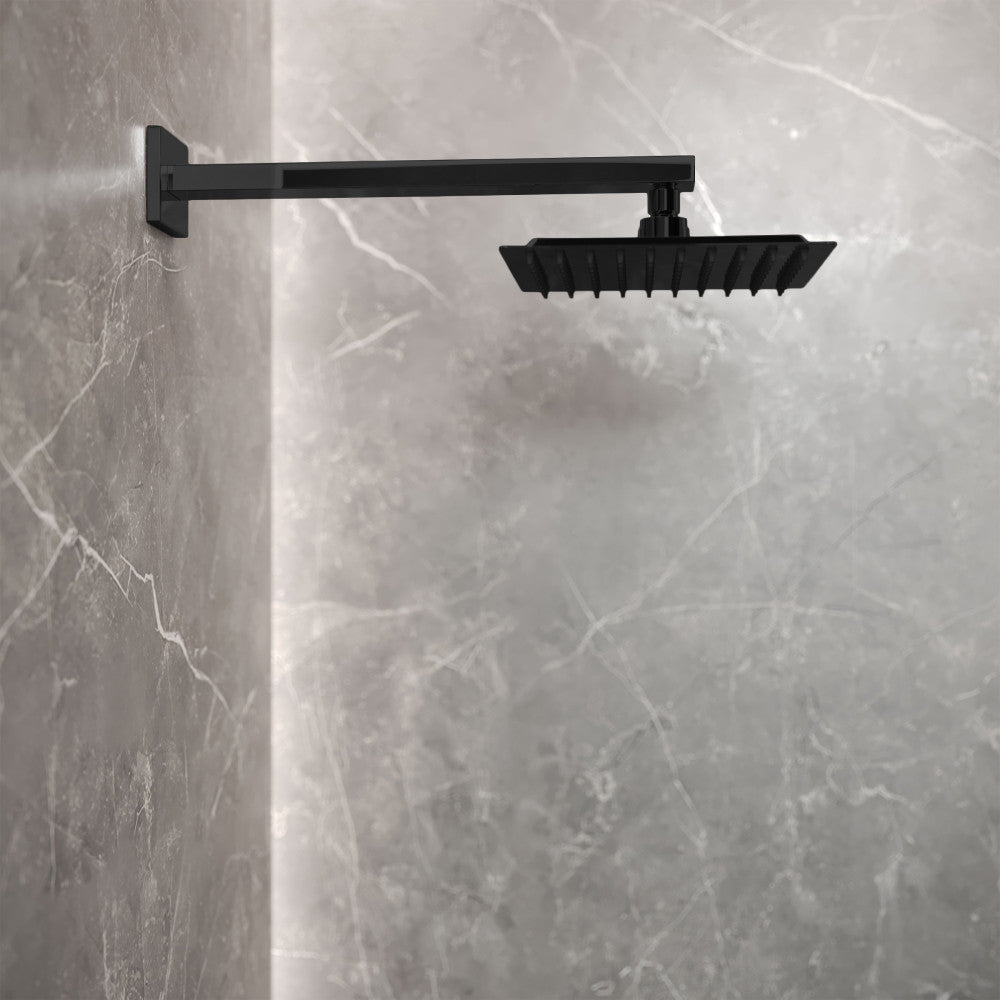 Concorde Single-Handle 1 Spray 8" Wall Mounted Fixed Shower Head in Matte Black (Valve Included)