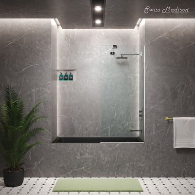 Voltaire 60" x 30" Right-Hand Drain Alcove Bathtub in Matte Black