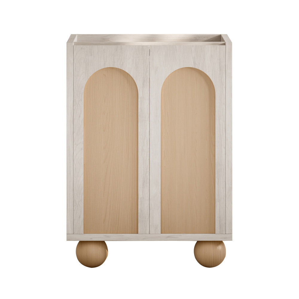 Plaisir II 24" Freestanding Bathroom Vanity Cabinet without Top in White Oak