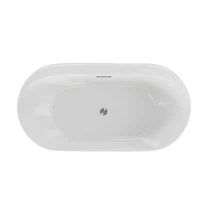 Monaco 59" Freestanding Bathtub with Matte Black Stand