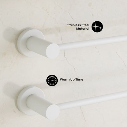 Claire 3-Bar Electric Towel Warmer in Matte White