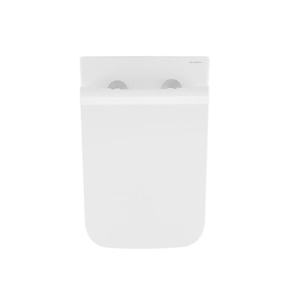 Carre Wall-Hung Toilet Bundle 0.8/1.6 GPF Dual Flush in Glossy White with Black Flush Plate