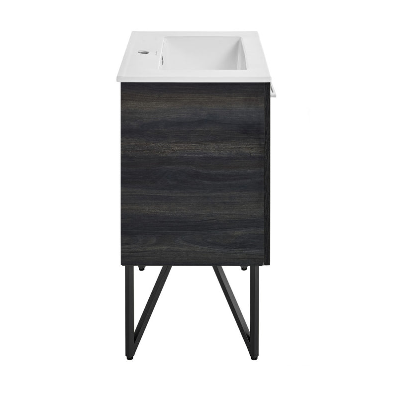 Annecy 24" Freestanding Bathroom Vanity in Black Walnut with Sink Top