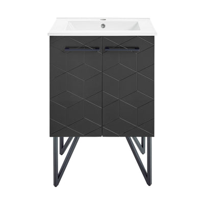 Annecy 24" Freestanding Bathroom Vanity in Phantom Black with Sink Top