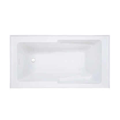 Voltaire 60 x 32 Skirted Left Drain Soaking Apron Bathtub in Glossy White with Integrated Overflow and Armrest, Drain Included