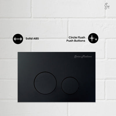 Wall Mount Dual Flush Actuator plate in Matte Black