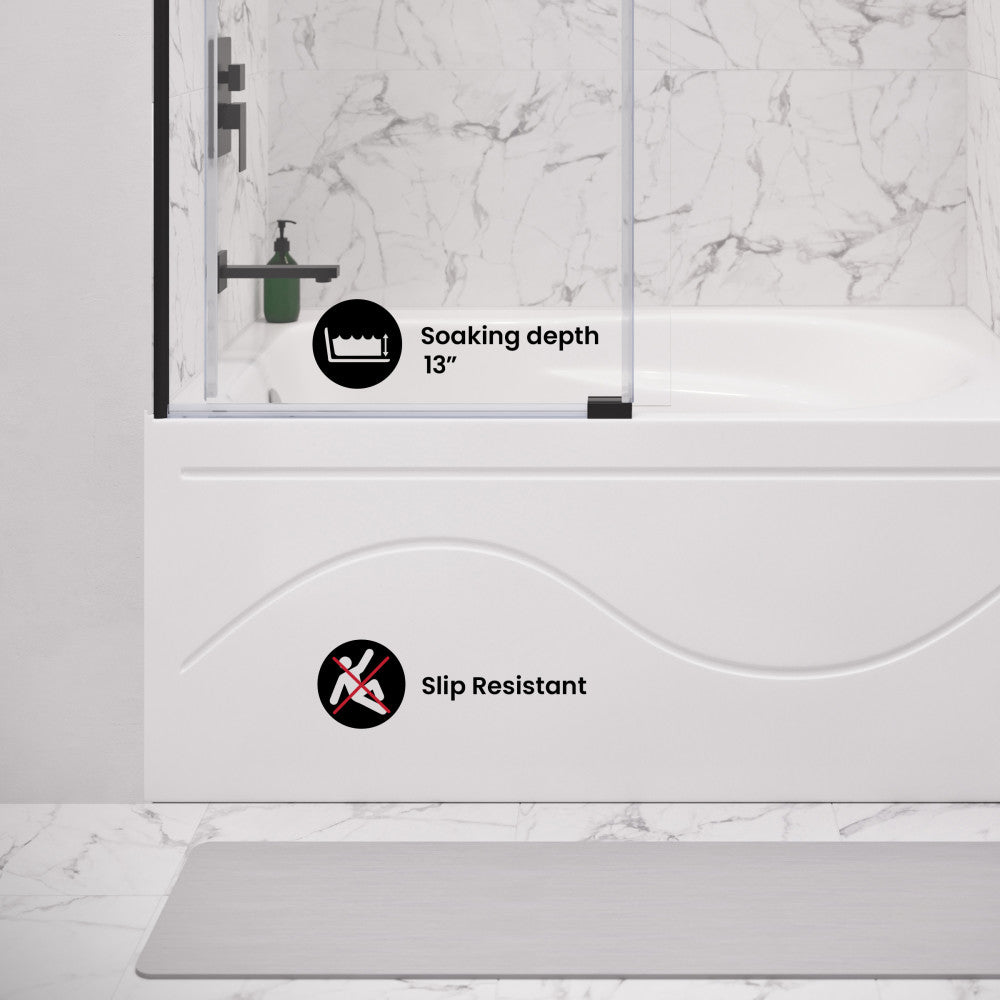 Ivy 48'' x 32" Bathtub with Apron Left Hand Drain in White