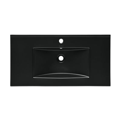 36" Vanity Sink Top in Glossy Black