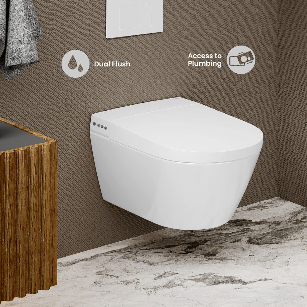 Pur Smart Wall-Hung Bidet Toilet with Matte White Actuator