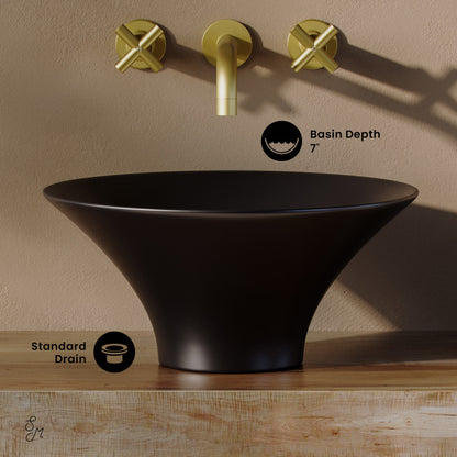 Ivy 16.5" Round Vessel Sink in Matte Black