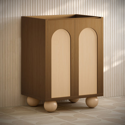 Plaisir II 24" Freestanding Bathroom Vanity Cabinet without Top in Brown Oak