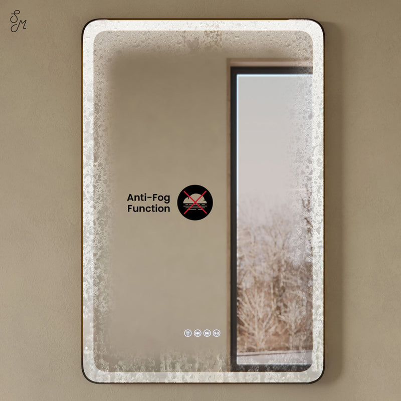 Carre 24" x 36" Rectangular LED Anti-Fog Smart Mirror with Bluetooth